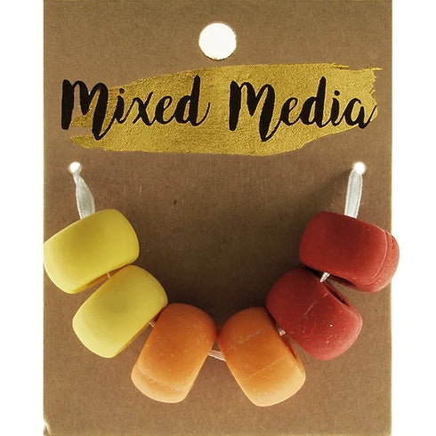 Yellow, Orange & Red Clay Beads